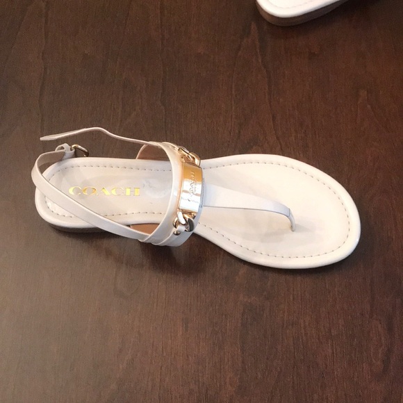 Coach Patent Leather White Sandals - Picture 2 of 2